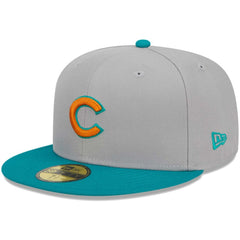 Chicago Cubs New Era 59FIFTY Fitted Hat - Gray/Teal Hats