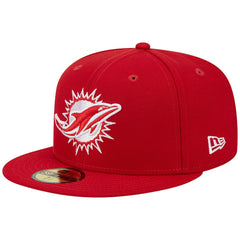 Miami Dolphins New Era 1993 Hawaii Pro Bowl Main Patch 59FIFTY Fitted Hat - Scarlet Hats