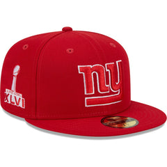 New York Giants New Era Super Bowl XLVI Main Patch 59FIFTY Fitted Hat - Scarlet Hats