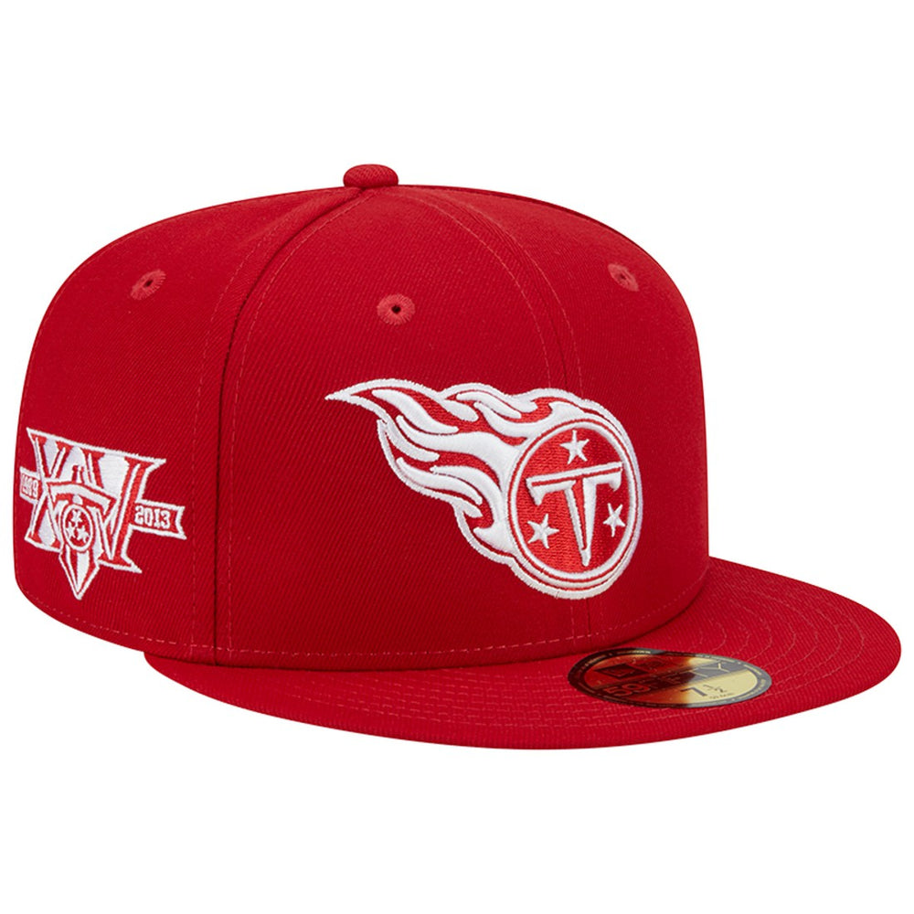 Tennessee Titans New Era 15 Years Main Patch 59FIFTY Fitted Hat - Scarlet Hats