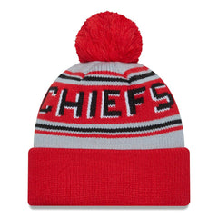 Kansas City Chiefs New Era Main Cuffed Knit Hat with Pom - Red Hats