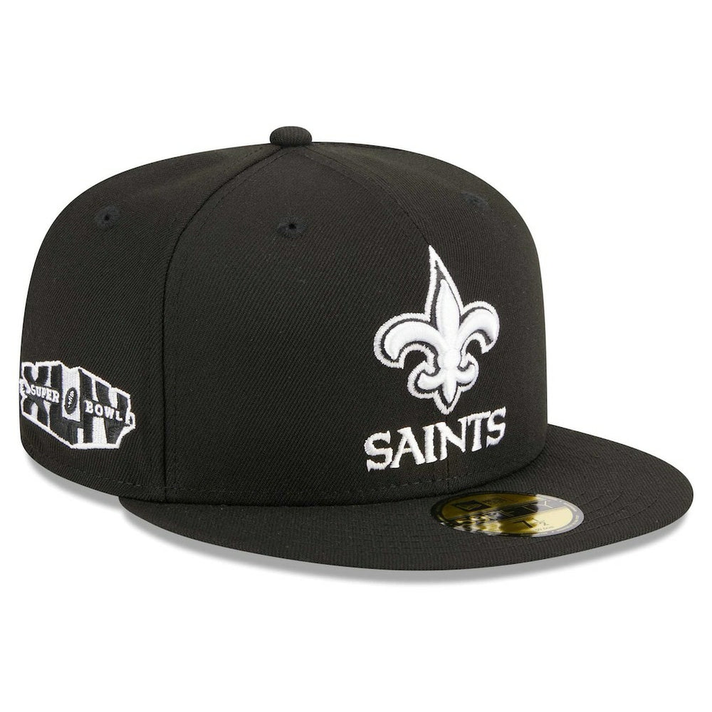New Orleans Saints New Era Main Patch 59FIFTY Fitted Hat - Black Hats