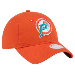 Miami Dolphins New Era Women's Throwback Main Core Classic 2.0 9TWENTY Adjustable Hat - Orange Hats