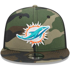 Miami Dolphins New Era Youth Main Trucker 9FIFTY Snapback Hat - Camo Hats