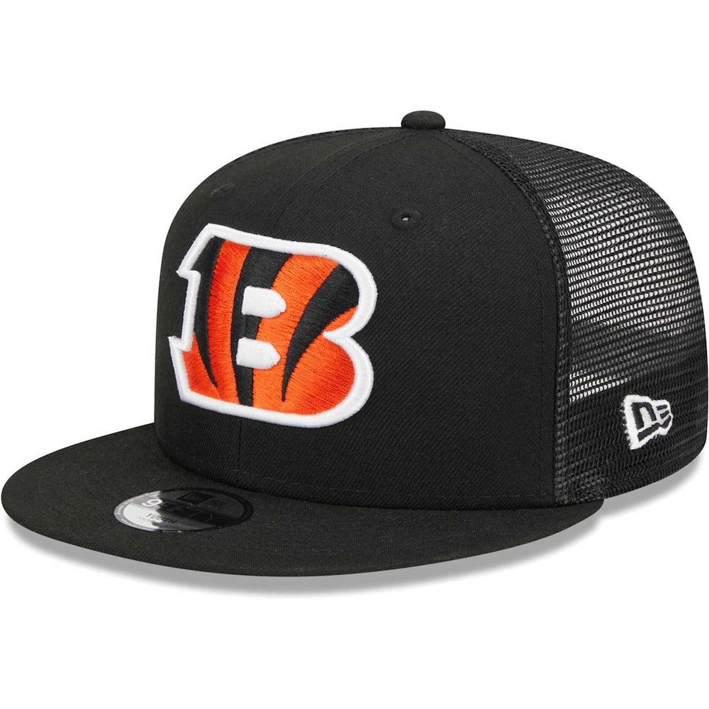Cincinnati Bengals New Era Youth Main Trucker 9FIFTY Snapback Hat - Black Hats