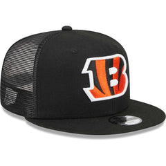 Cincinnati Bengals New Era Youth Main Trucker 9FIFTY Snapback Hat - Black Hats