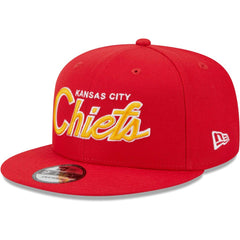Kansas City Chiefs New Era Main Script 9FIFTY Snapback Hat - Red Hats
