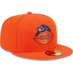 Chicago Bears New Era Throwback Main 59FIFTY Fitted Hat - Orange Hats