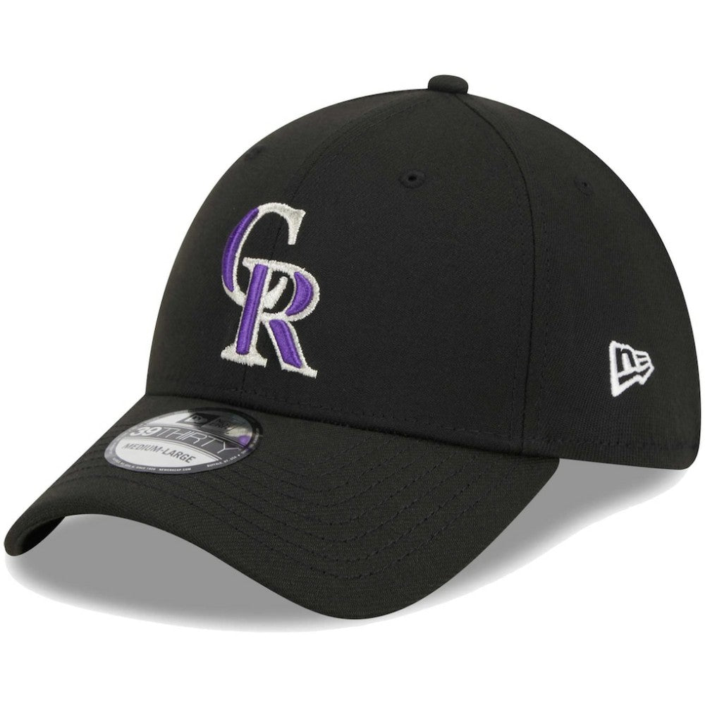 Colorado Rockies New Era Logo 39THIRTY Flex Hat - Black Hats