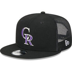 Colorado Rockies New Era Team Color Trucker 9FIFTY Snapback Hat - Black Hats