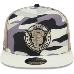 San Francisco Giants New Era Chrome Camo A-Frame 9FIFTY Trucker Snapback Hat - White Hats