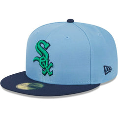 Chicago White Sox New Era Green Undervisor 59FIFTY Fitted Hat - Light Blue/Navy Hats