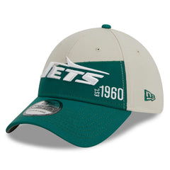 New York Jets New Era 2023 Sideline Historic 39THIRTY Flex Hat - Cream/Kelly Green Hats