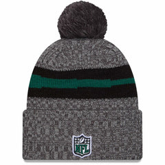 New York Jets New Era 2023 Sideline Sport Cuffed Pom Knit Hat - Gray Hats