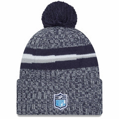 Tennessee Titans New Era Youth 2023 Sideline Cuffed Knit Hat With Pom - Navy Hats