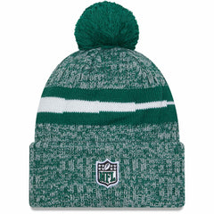 New York Jets New Era 2023 Sideline Cuffed Knit Hat With Pom - Green Hats