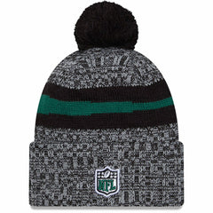 New York Jets New Era 2023 Sideline Cuffed Knit Hat With Pom - Black Hats