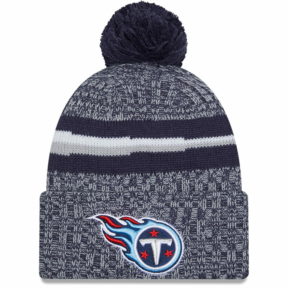 Tennessee Titans New Era 2023 Sideline Cuffed Knit Hat With Pom - Navy Hats