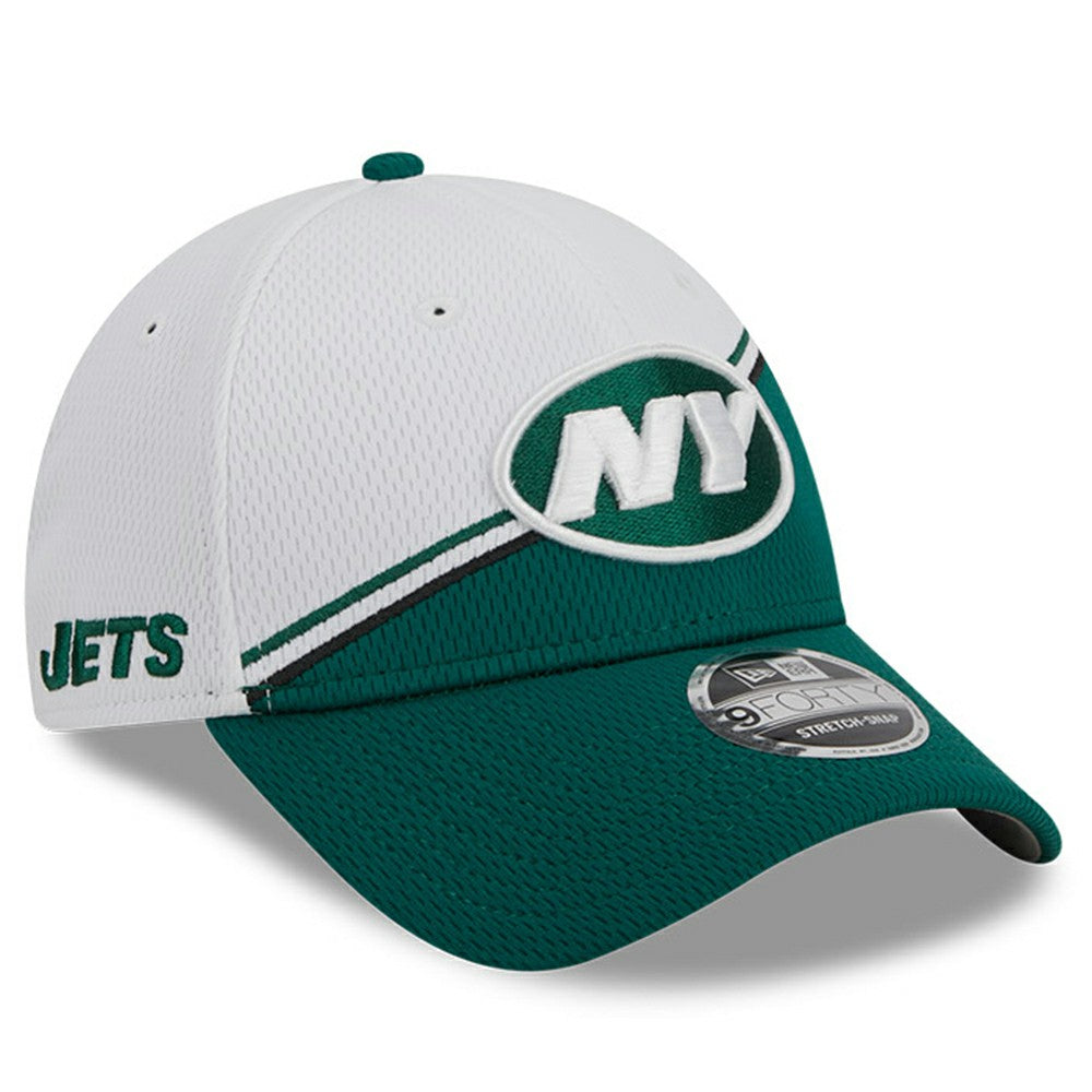 New York Jets New Era 2023 Sideline 9FORTY Adjustable Hat - White/Green Hats