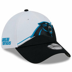 Carolina Panthers New Era 2023 Sideline 39THIRTY Flex Hat - White/Black Hats
