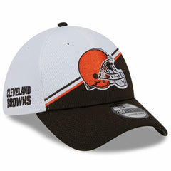 Cleveland Browns New Era 2023 Sideline 39THIRTY Flex Hat - White/Brown Hats