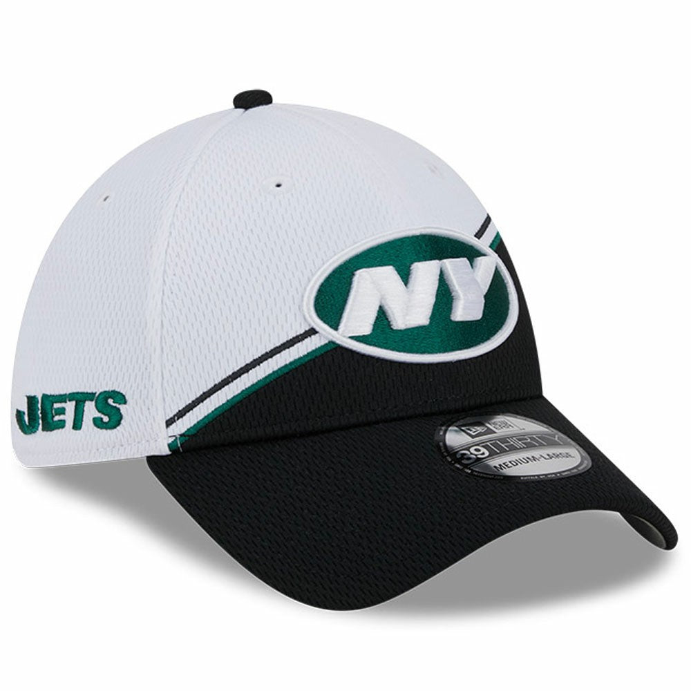New York Jets New Era 2023 Sideline 39THIRTY Flex Hat - White/Black Hats