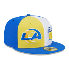 Los Angeles Rams New Era 2023 Sideline 59FIFTY Fitted Hat - Gold/Royal Hats