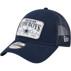 Dallas Cowboys New Era Plate 9FORTY Trucker Adjustable Hat - Navy Hats
