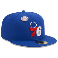 Philadelphia 76ers Chainstitch Logo Pin 59FIFTY Fitted Hat Royal - New Era