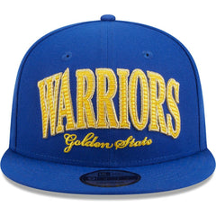 Golden State Warriors Golden Tall Text 9FIFTY Snapback Hat Royal - New Era