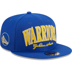 Golden State Warriors Golden Tall Text 9FIFTY Snapback Hat Royal - New Era