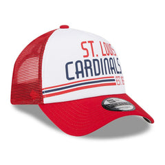 St. Louis Cardinals New Era Stacked A-Frame Trucker 9FORTY Adjustable Hat - White/Red Hats