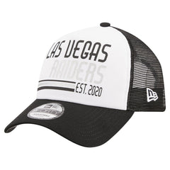 Las Vegas Raiders New Era Stacked A-Frame Trucker 9FORTY Adjustable Hat - White/Black Hats