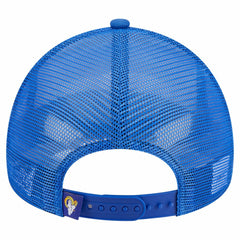 Los Angeles Rams New Era Stacked A-Frame Trucker 9FORTY Adjustable Hat - White/Royal Hats
