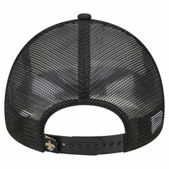 New Orleans Saints New Era Stacked A-Frame Trucker 9FORTY Adjustable Hat - White/Black Hats