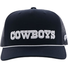 Dallas Cowboys HOOey Wordmark Rope Trucker Adjustable Hat - Navy Hats