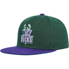 Milwaukee Bucks Youth Two-Tone Snapback Hat Hunter Green/Purple - Mitchell & Ness