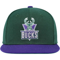 Milwaukee Bucks Youth Two-Tone Snapback Hat Hunter Green/Purple - Mitchell & Ness