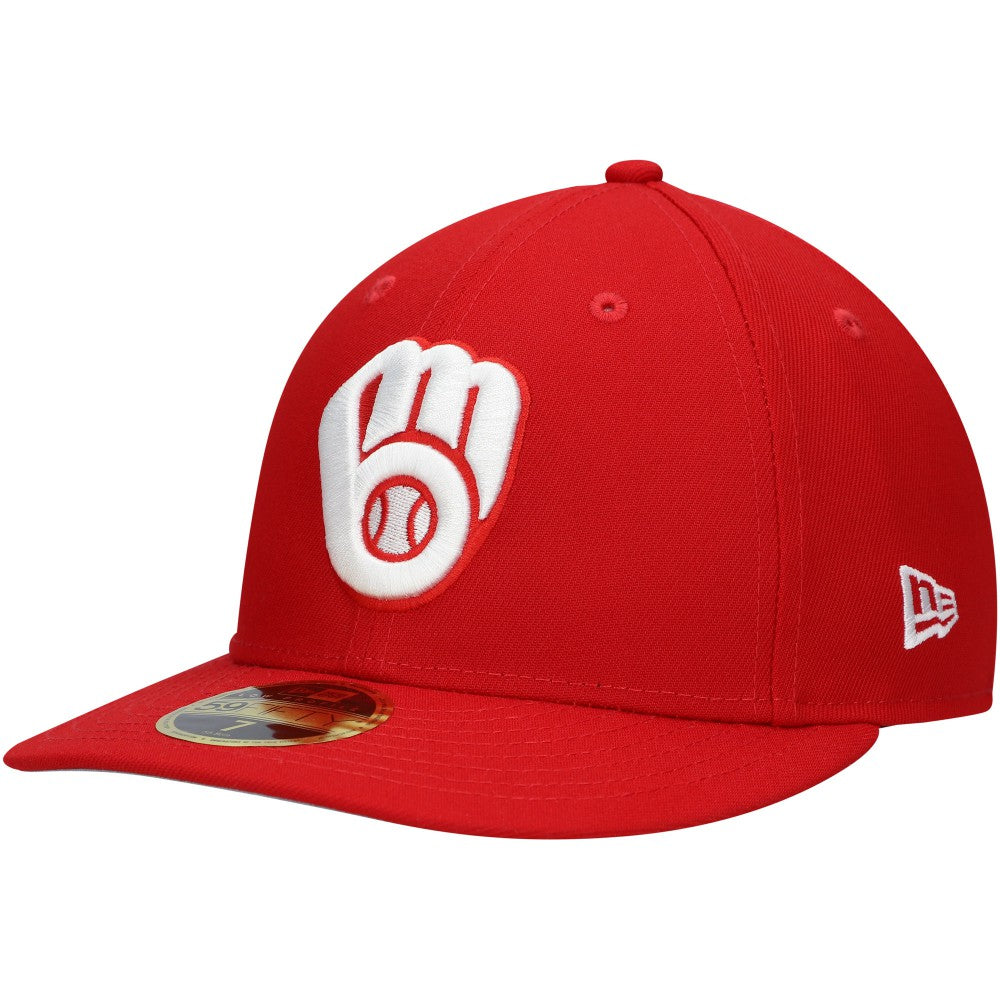 Milwaukee Brewers New Era Low Profile 59FIFTY Fitted Hat - Scarlet Hats