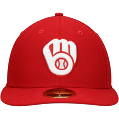 Milwaukee Brewers New Era Low Profile 59FIFTY Fitted Hat - Scarlet Hats