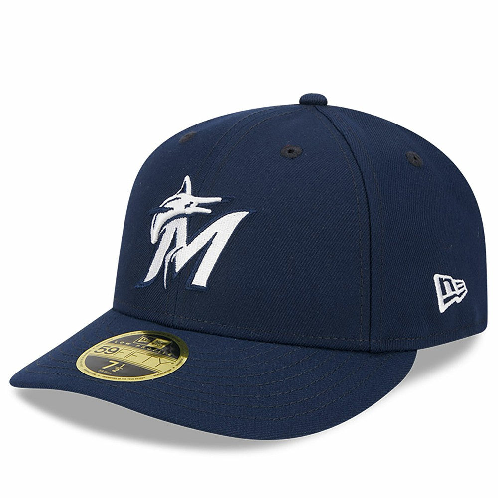 Miami Marlins New Era Oceanside Low Profile 59FIFTY Fitted Hat - Navy Hats