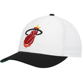 Miami Heat Hardwood Classics Core 2-Tone 2.0 Pro Snapback Hat White/Black - Mitchell & Ness