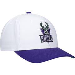 Milwaukee Bucks Hardwood Classics Core 2-Tone 2.0 Pro Snapback Hat White/Purple - Mitchell & Ness
