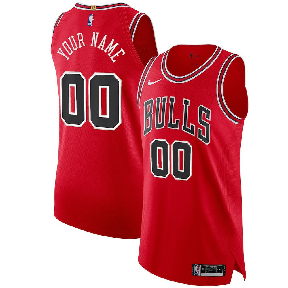 Chicago Bulls Authentic Custom Jersey Red Icon Edition - Nike
