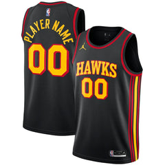 Atlanta Hawks Jordan Brand Swingman Custom Jersey Statement Edition Black outlet