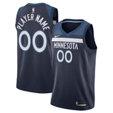 Minnesota Timberwolves Swingman Custom Jersey Navy Icon Edition - Nike