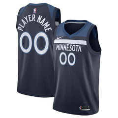 Minnesota Timberwolves Swingman Custom Jersey Navy Icon Edition - Nike