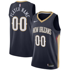 New Orleans Pelicans Swingman Custom Jersey Navy Icon Edition - Nike outlet
