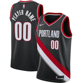 Portland Trail Blazers Swingman Custom Jersey Black Icon Edition - Nike