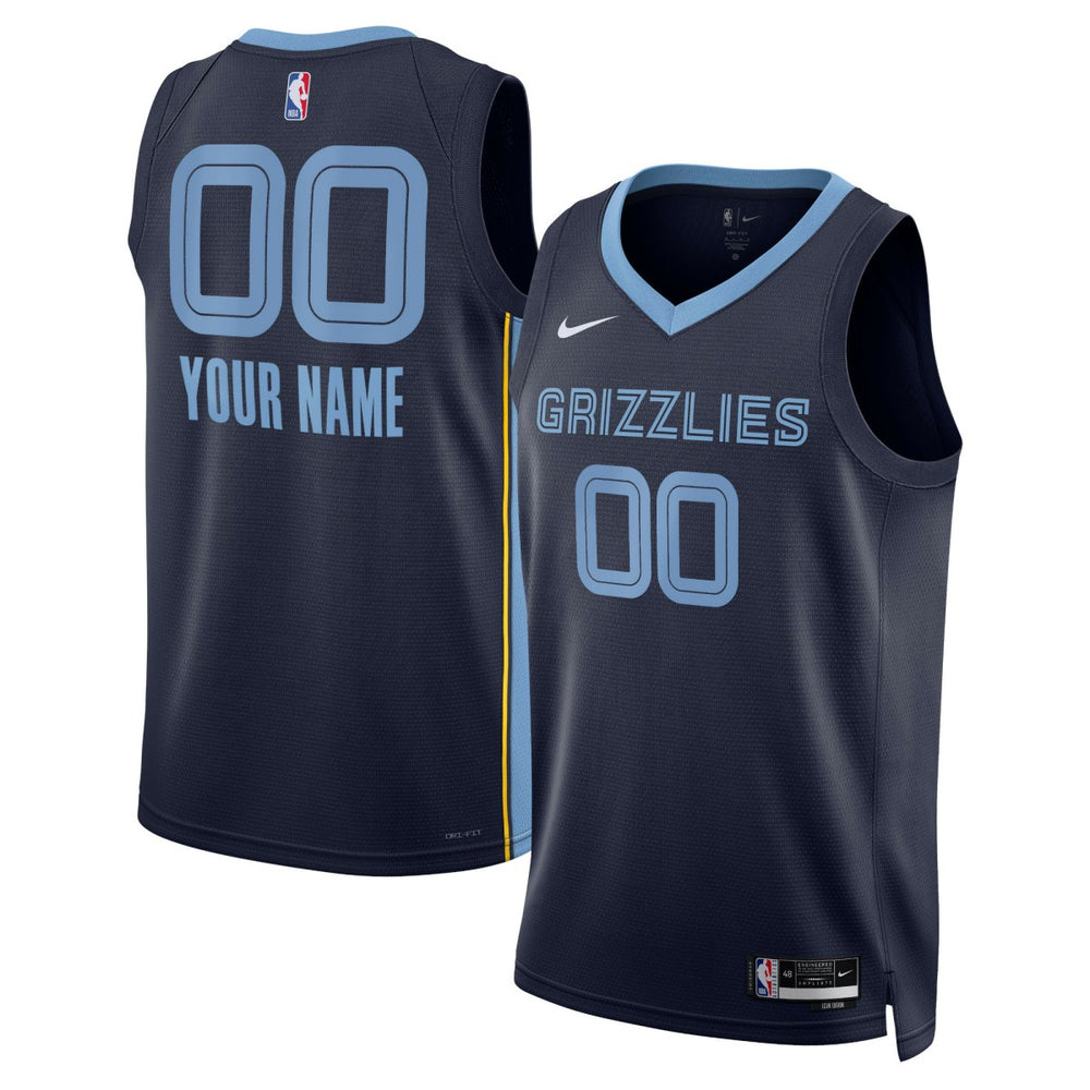 Memphis Grizzlies Unisex Swingman Custom Jersey Navy Icon Edition - Nike